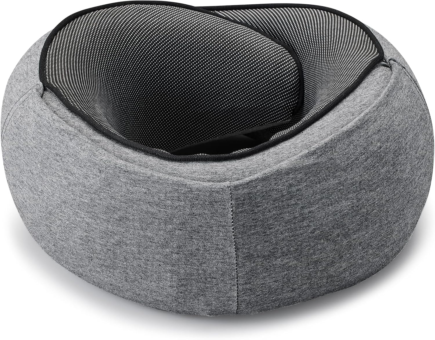 Travel Pillow with Hood (Dark Gray) - for Airplane Travel and Car Ride Nap, Foldable Hood, Slow-Rebound Memory Foam, 360 Ergonomic…