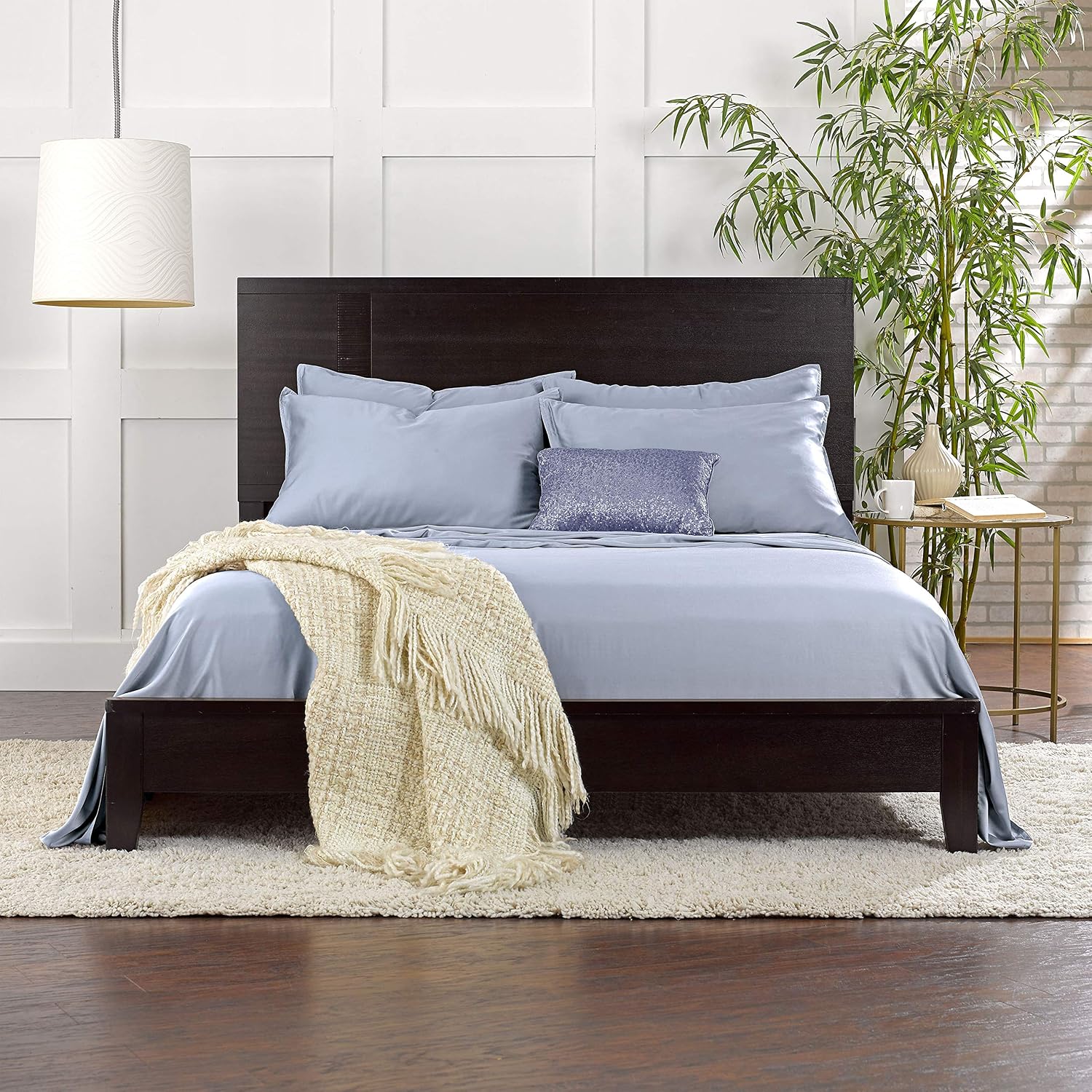 PureBamboo Pure Bamboo Split King Sheets, Genuine 100% Organic Viscose Derived from Bamboo Bed Sheet Set, Soft & Cooling, Double Stitching,…