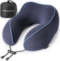 MANXUEKAI Travel Neck Pillow 100% Pure Memory Foam Travel Pillow for Sleeping on Airplane, Car, Train, Bus, Office and Home Use, Washable…