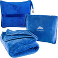 BlueHills Premium Soft Travel Blanket Pillow Airplane Blanket Packed in Soft Bag Pillowcase with Hand Luggage Belt and Backpack Clip…