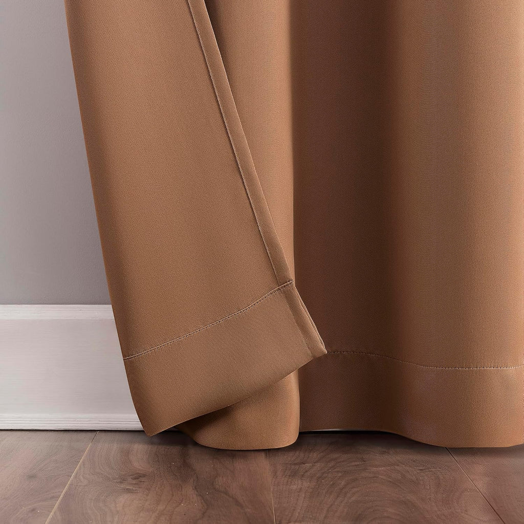Sun Zero Easton Energy Saving Blackout Grommet Curtain Panel, Sunbaked Brown, 40" W x 63" L (1 Panel)