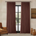 Twodrapes Chestnut Brown 96 Inch Blackout Pinch Pleated Curtains 2 Panel Set for Living Room Darkening Thick Linen Textured 100% Black Out…