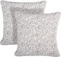 Ridhi Block Print Taupe Pillow Cover 20" x 20" (Pack of 2) Decorative Couch Pillows for Living Room, Farmhouse Chic Boho Cute Outdoor Pillo…