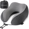 MANXUEKAI Travel Neck Pillow 100% Pure Memory Foam Travel Pillow for Sleeping on Airplane, Car, Train, Bus, Office and Home Use, Washable…