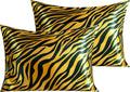 Ntbay 2 Pack Satin Standard Pillowcases for Hair and Skin, Luxurious and Silky Zebra Printed Pillow Cases with Envelope Closure, 20x26 Inch…