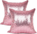 YOUR SMILE Pack of 2 New Luxury Series Pink Bling Decorative Glitzy Sequin & Comfy Satin Solid Throw Pillow Cover Cushion Case for…