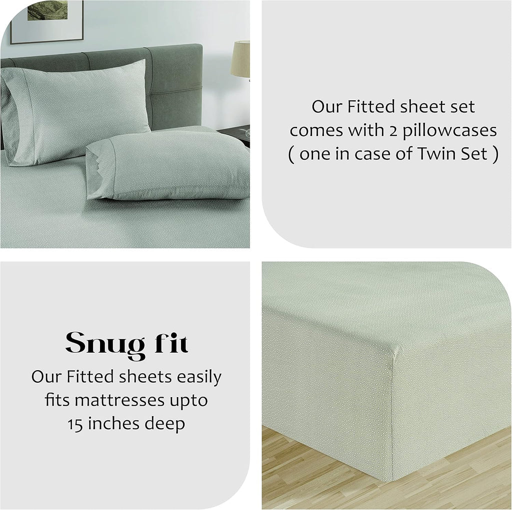 LANE LINEN Twin XL Fitted Sheet, 100% Organic Cotton 2-Piece Set (1 Fitted Sheet, 1 Pillowcase), Percale Weave, Bottom Sheet, Soft, Fits…
