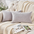 Gawamay Lumbar Support Pillow Decorative Throw Pillow Covers 12"x20" Inch Set of 2, Super Soft Chenille Pillowcase for Living Room Bedroom…