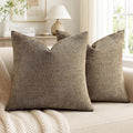 decorUhome Chenille Throw Pillow Covers 22x22 Set of 2, Square Decorative Pillow Covers with Zipper for Couch, Sofa, Living Room, Light…