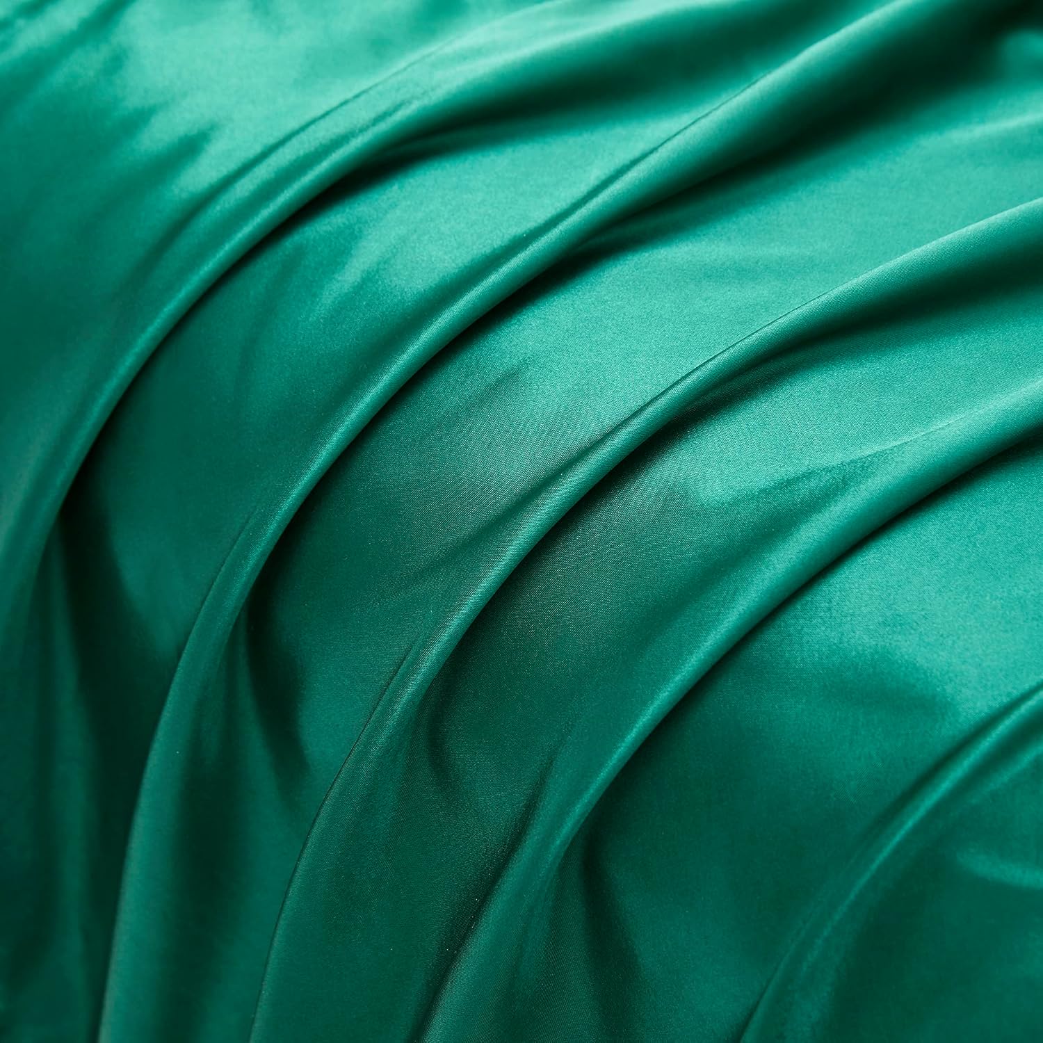 HommxJF Silky Satin Ruffled Pillow Cases for Hair and Skin, Blackish Green Silk Pillowcases Standard Set of 2 with Envelope Closure Princess…