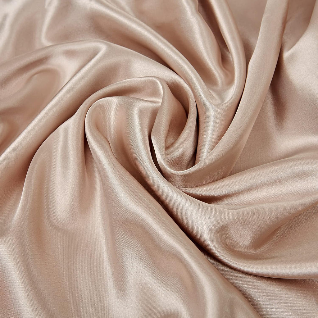 HommxJF Taupe Satin Pillowcase Standard Set of 2 with Envelope Closure, Taupe Silk Pillowcase for Hair and Skin (20x26)