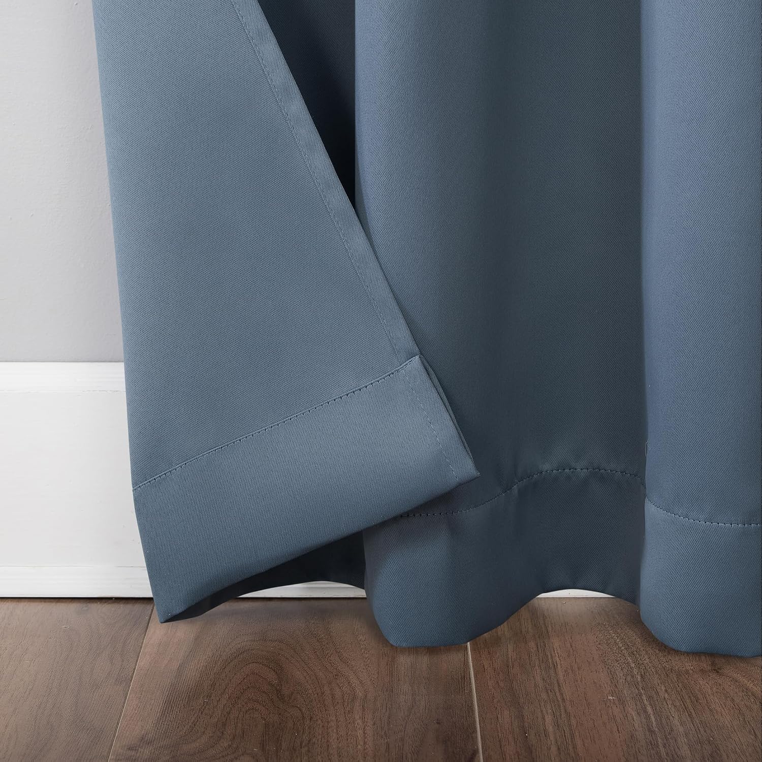Sun Zero Easton Energy Saving Blackout Grommet Curtain Panel, 40" x 108", Denim Blue