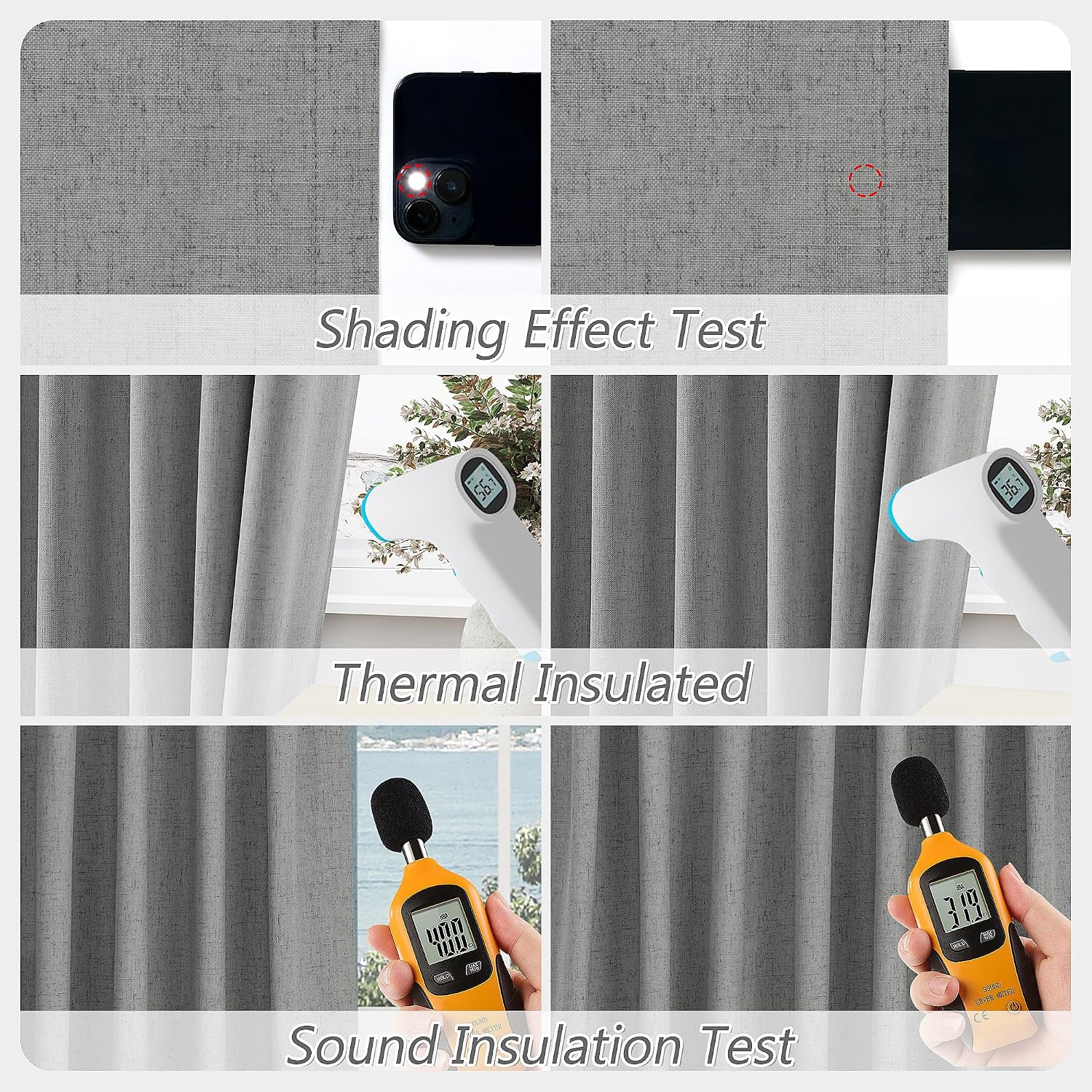 Guken 100% Blackout Linen Curtains 100 Inch Length 2 Panels Set for Living Room Bedroom Back Tab Thermal Insulated Black Out Linen Drapes R…