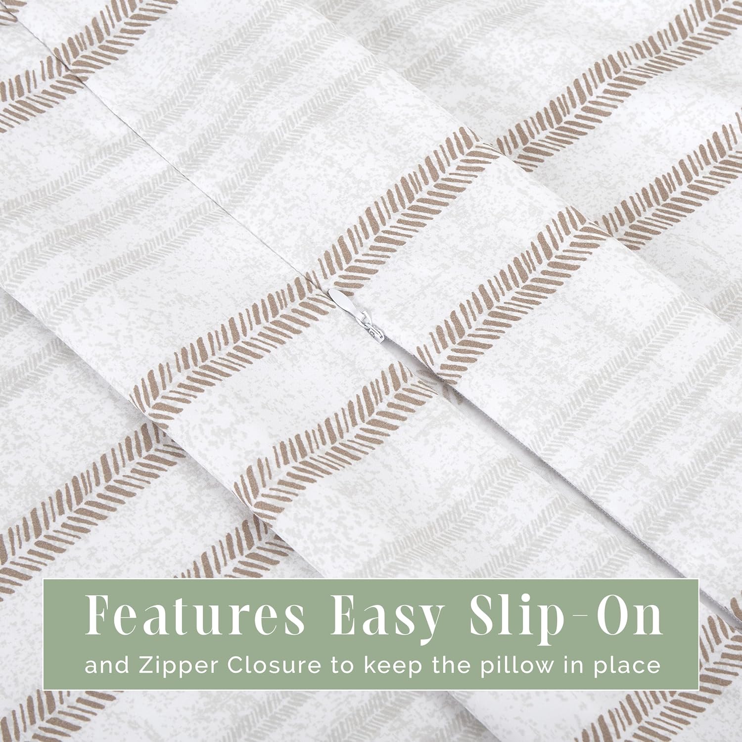 Elegantcomfort Elegant Comfort Ultra Soft 1-Piece Set Striped Print Pillowcases - 1500 Hotel Quality Microfiber, Soft and Smooth Hidden Zip…