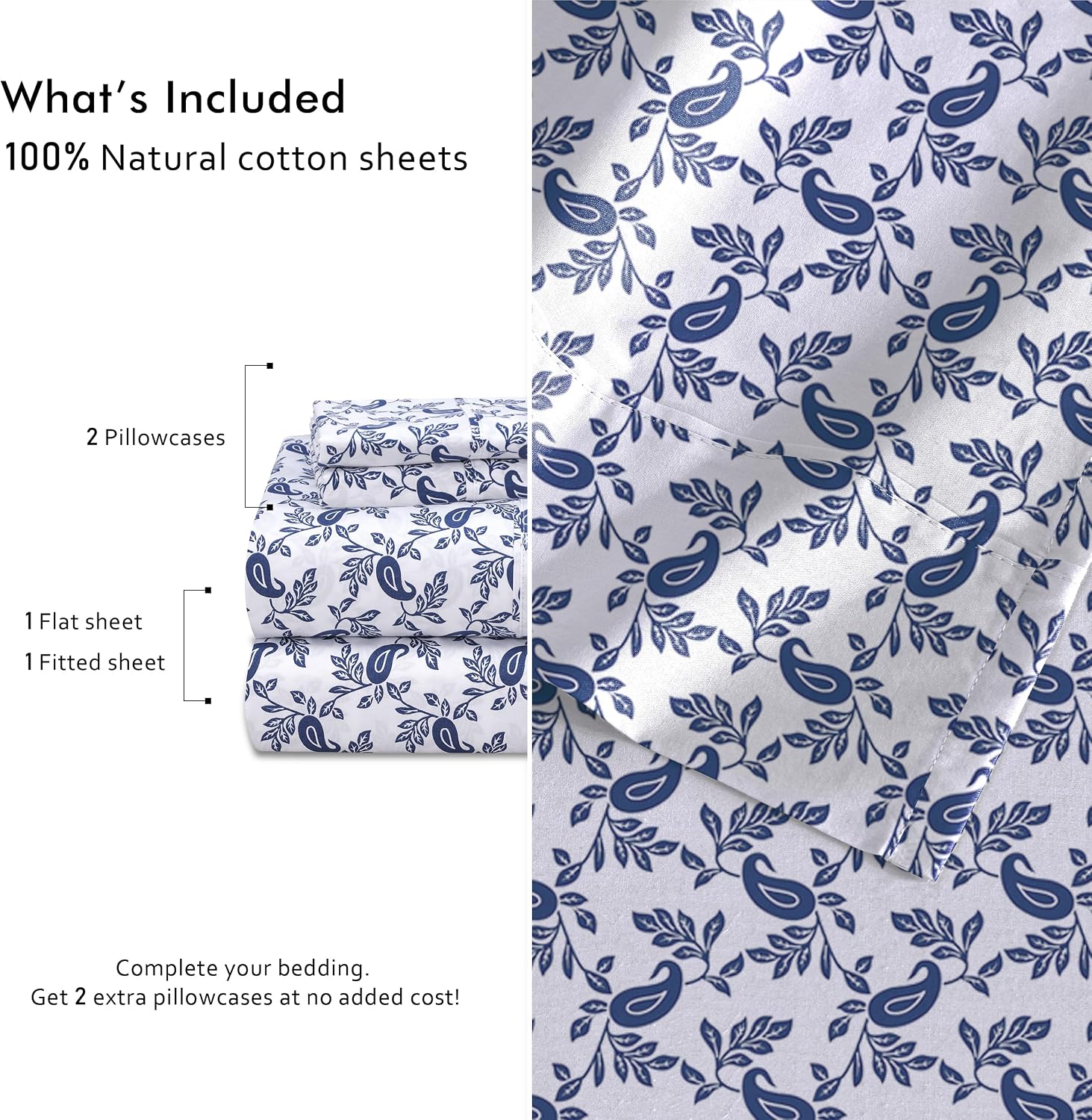 Ruvanti 100% Cotton Percale Sheets Twin Size 4 Piece Set, Cooling Bed Sheets for Hot Sleepers, Deep Pocket 16”, Breathable Lightweight & Du…