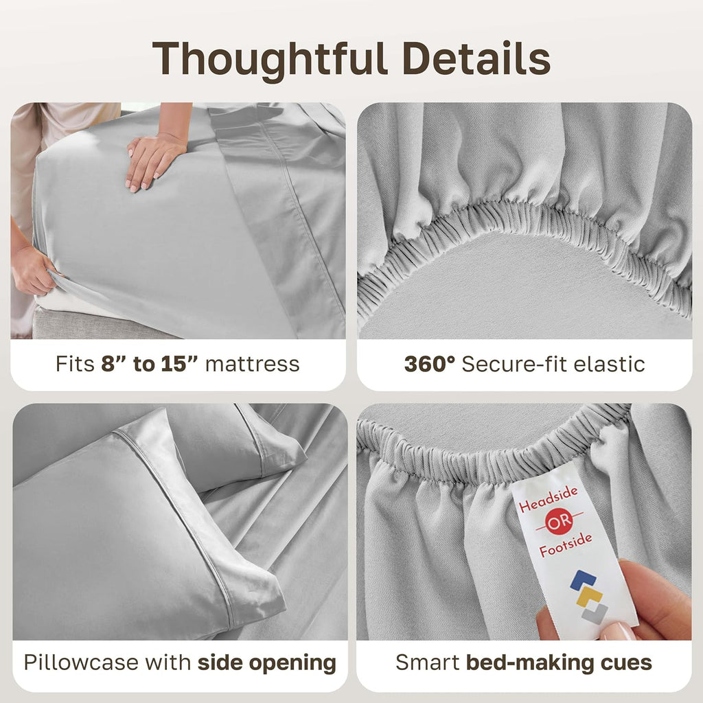 CaliforniaDesignDen California Design Den Soft 100% Cotton Sheets Twin Size Set, 400 Thread Count Good Housekeeping Award Winner, Silky Smo…