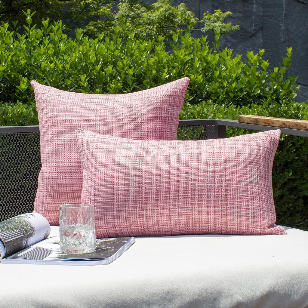Kevin Textile Pack of 2 Decorative Outdoor Waterproof Throw Pillow Covers Stripe Pillowcases Valentines Day Modern Cushion Cases for…