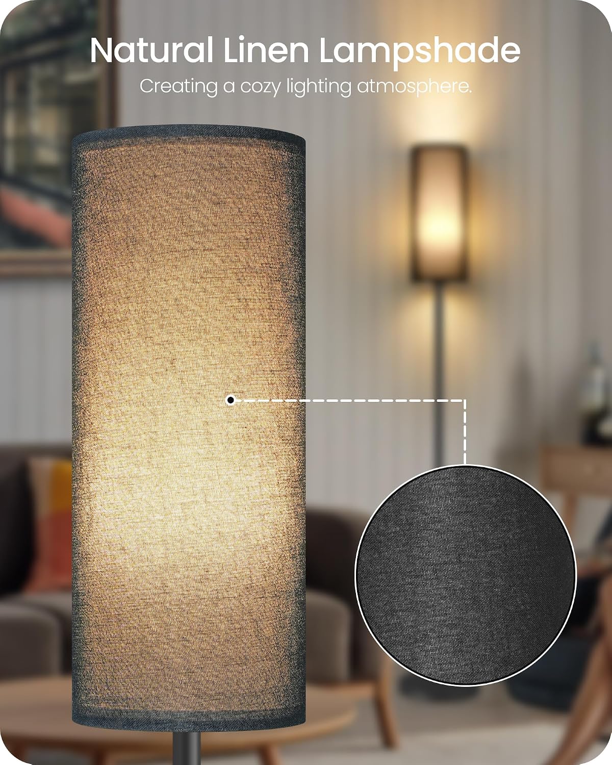 Dimmable Black Floor Lamp for Living Room with Remote and Foot Switch, Corner Floor Lamp for Bedroom, Modern Standing Tall Lamp, 10W…