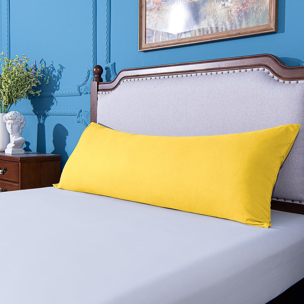 Ntbay Body Pillowcase - Brushed Microfiber 20x54 Pillowcase - Soft, Wrinkle-Free, Fade-Resistant, Stain-Resistant, Yellow Body Pillow Cover…