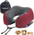 napfun Neck Pillow for Traveling, Upgraded Travel Neck Pillow for Airplane 100% Pure Memory Foam Travel Pillow for Flight Headrest Sleep…