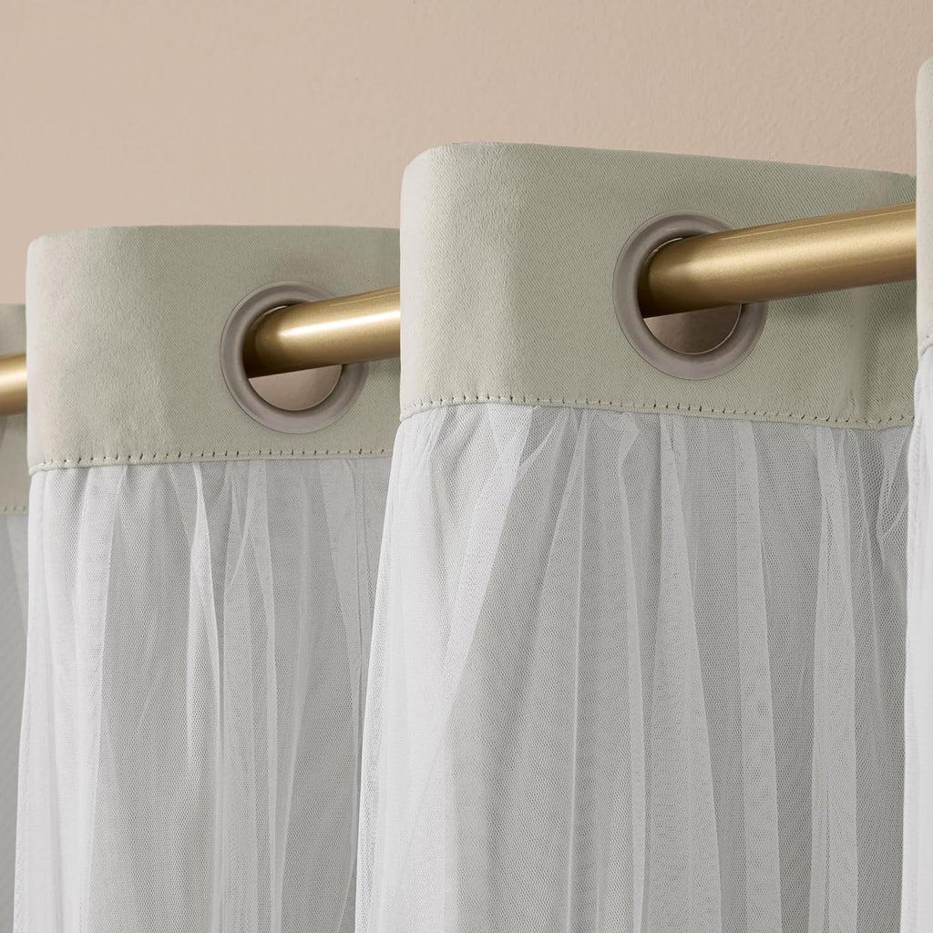 TOWN & COUNTRY LUXE Talia Double Layer Indoor Curtains, Sheer and Room Darkening Blackout, Grommet Top, Energy Efficient, 2-Pack Set…