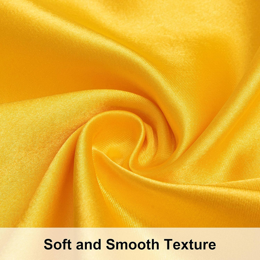 Ntbay 12 Pack Satin King Pillowcases for Hair and Skin, Luxurious and Silky Pillow Cases with Envelope Closure, 20 x 36 Inches, Yellow 12 P…