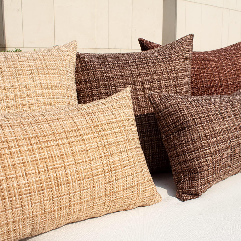Kevin Textile Outdoor Waterproof Throw Pillow Covers 14x24 Inch Pack of 2 Woven Faux Linen Farmhouse Decorative Water Resistant Lumbar…