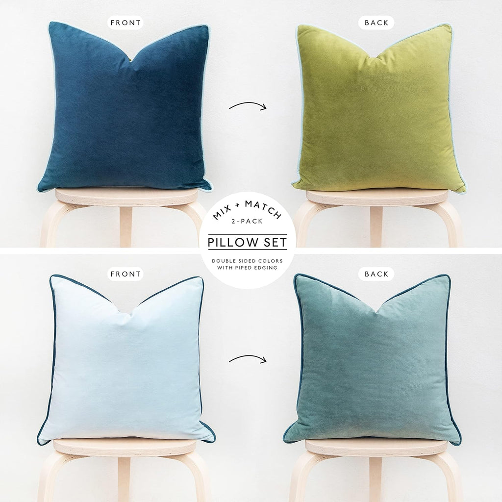 MONDAY MOOSE Decorative Throw Pillow Covers Cushion Cases, Set of 2 Soft Velvet Modern Double-Sided Designs, Mix and Match for Home…