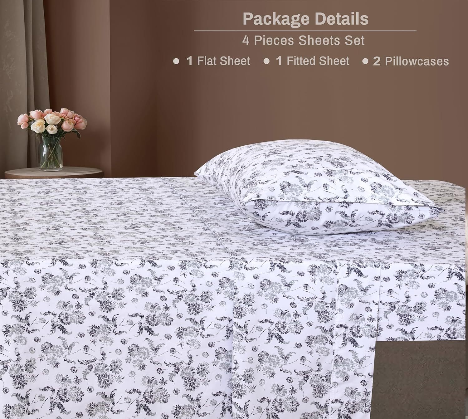 Zoyer 100% Cotton Sheets – Twin XL Size Percale Bedding, Cooling & Breathable, Durable with a Crisp, Soft & Comfortable Feel, 16" Deep Pock…