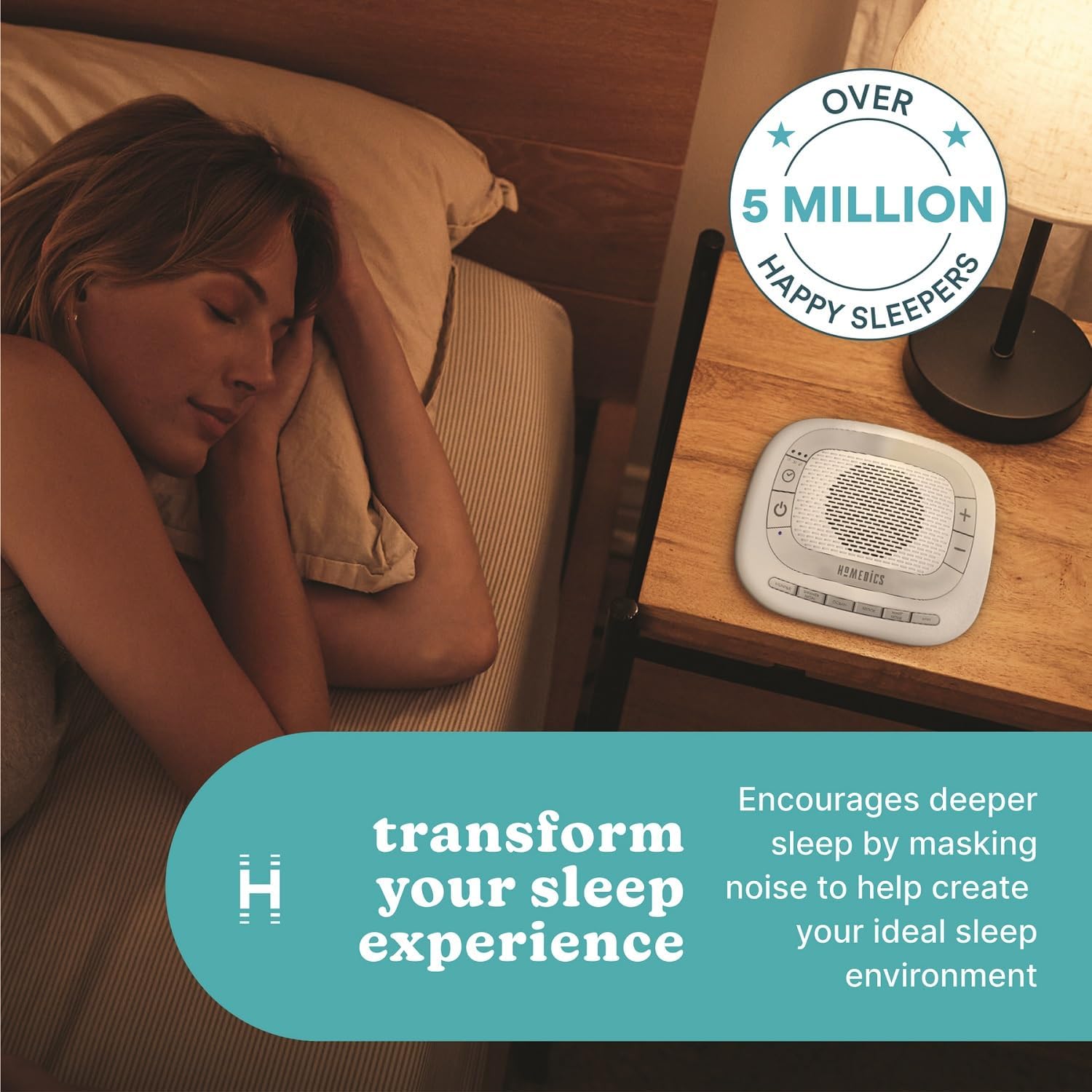 Homedics SoundSleep Rejuvenate White Noise Sleep Machine, Small Travel Sound Machine with 6 Relaxing Nature Sounds, Portable Sound…