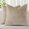 SimmoreHomeDecor Simmore Decorative Throw Pillow Covers 26x26 Set of 2, Soft Natural Plush Flannel Double-Sided Fluffy Couch Euro Sham Pill…