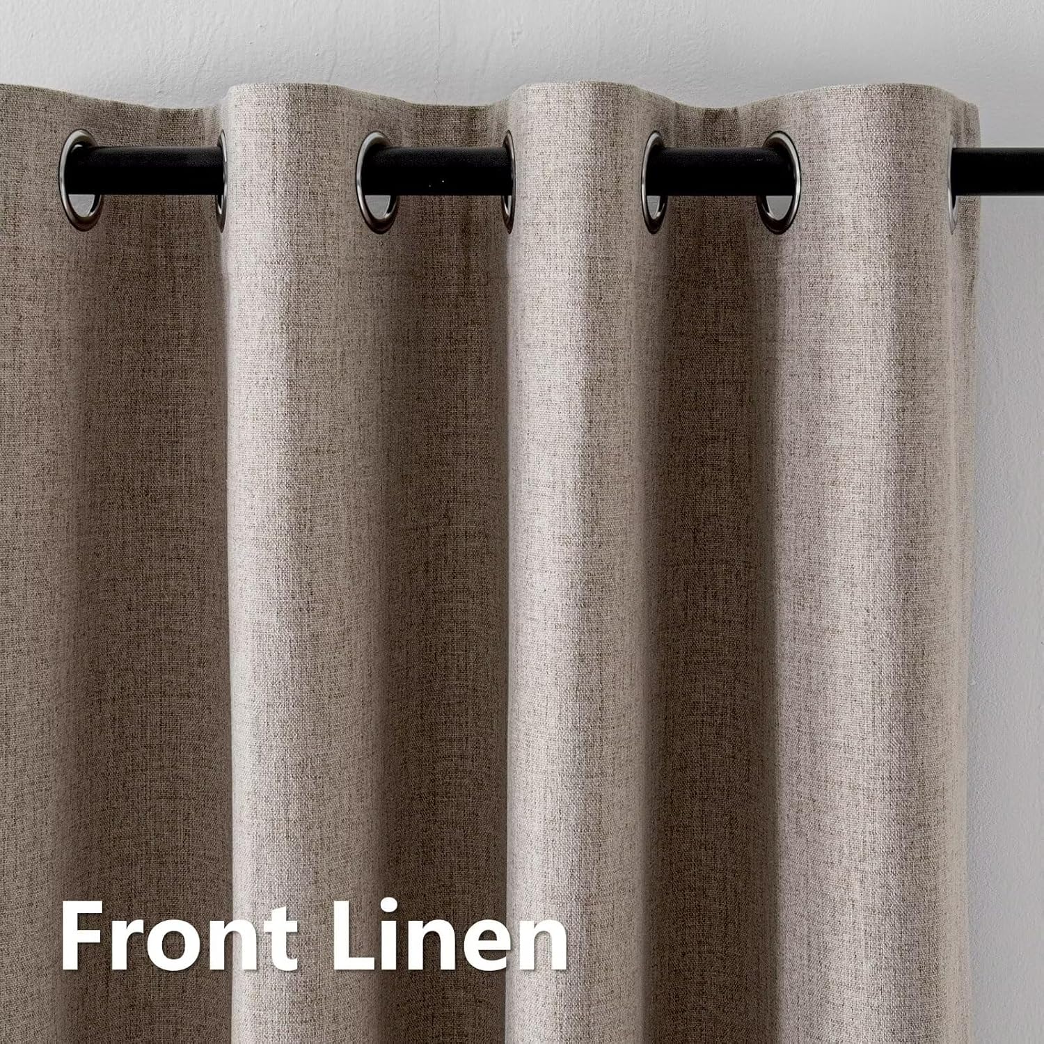 Igemaeve 100% Blackout Curtains for Bedroom 1 Panel, Linen Curtians 96 Inches Long Thermal Insulated, Blackout Grommet Drapes for Living Ro…