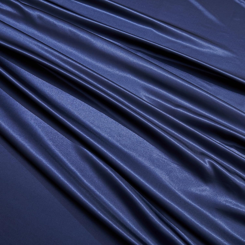 HommxJF Navy Blue King Size Satin Pillowcase Set of 2 with Envelope Closure, Navy Blue Silk Pillowcase for Hair and Skin (20x36) Blue
