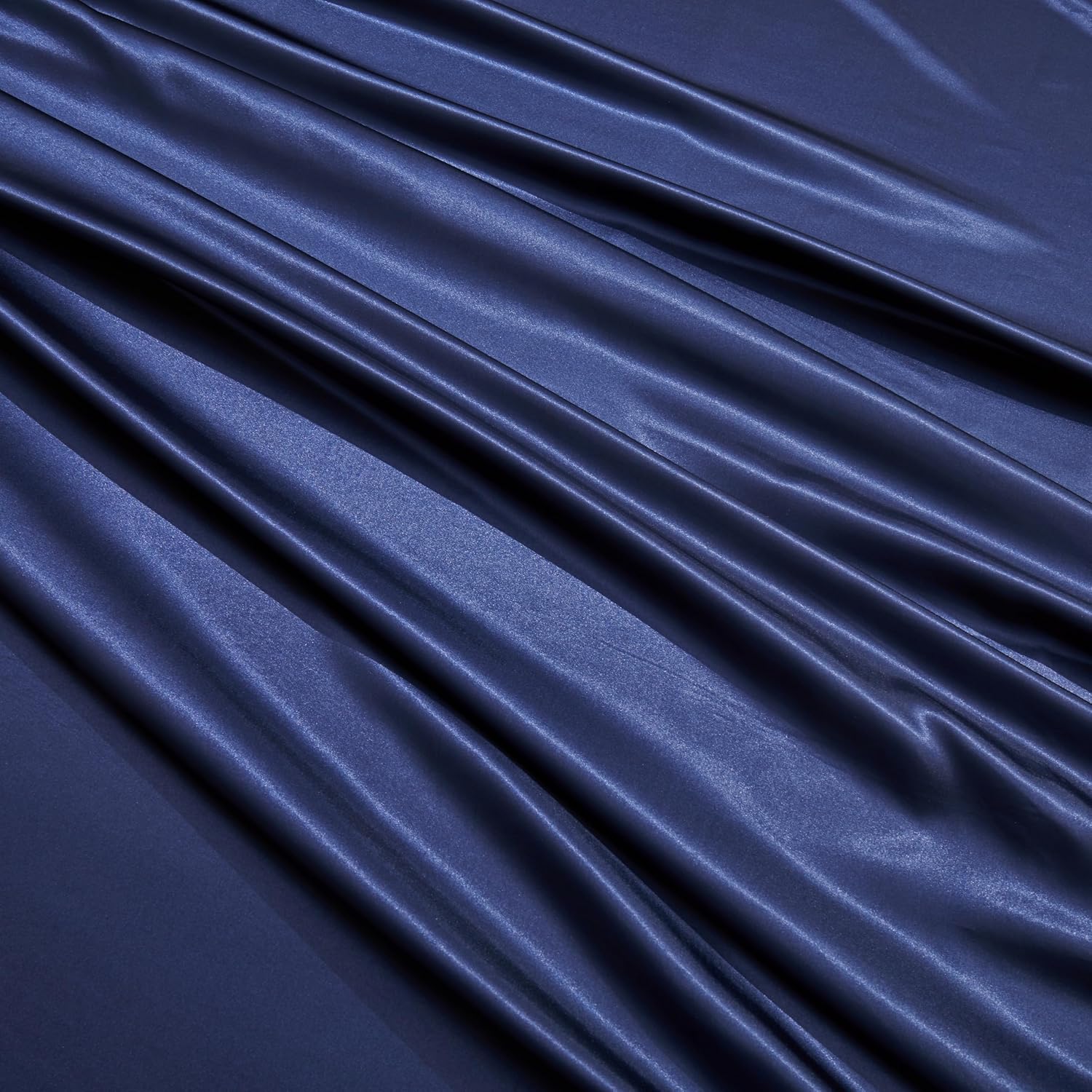 HommxJF Navy Blue King Size Satin Pillowcase Set of 2 with Envelope Closure, Navy Blue Silk Pillowcase for Hair and Skin (20x36) Blue