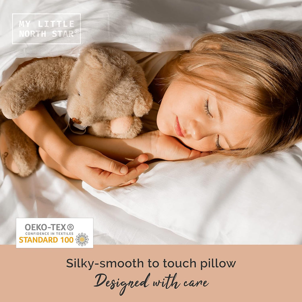MyLittleNorthStar Toddler Pillow with Pillowcase - 13x18 Soft Organic Cotton Toddler Pillow for Sleeping - Washable Nap Pillow - Travel Pil…