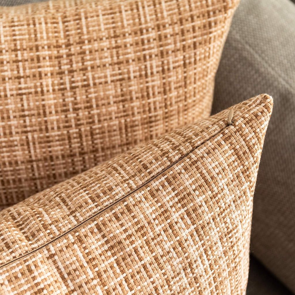 Kevin Textile Outdoor Waterproof Throw Pillow Covers 14x24 Inch Pack of 2 Woven Faux Linen Farmhouse Decorative Water Resistant Lumbar…