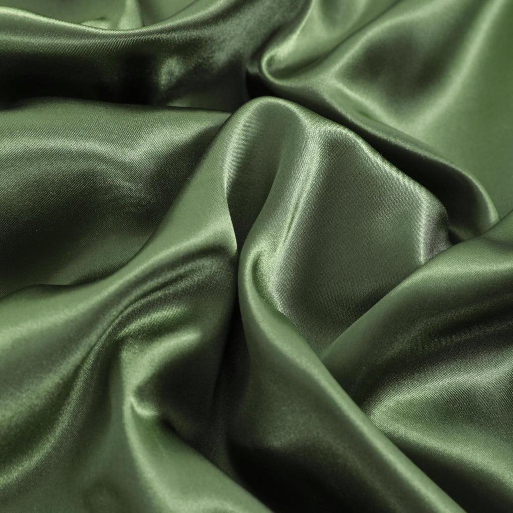 Ntbay 2 Pack Satin Standard Pillowcases for Hair and Skin, Luxurious and Silky Pillow Cases with Envelope Closure, 20x26 Inches, Olive Gree…