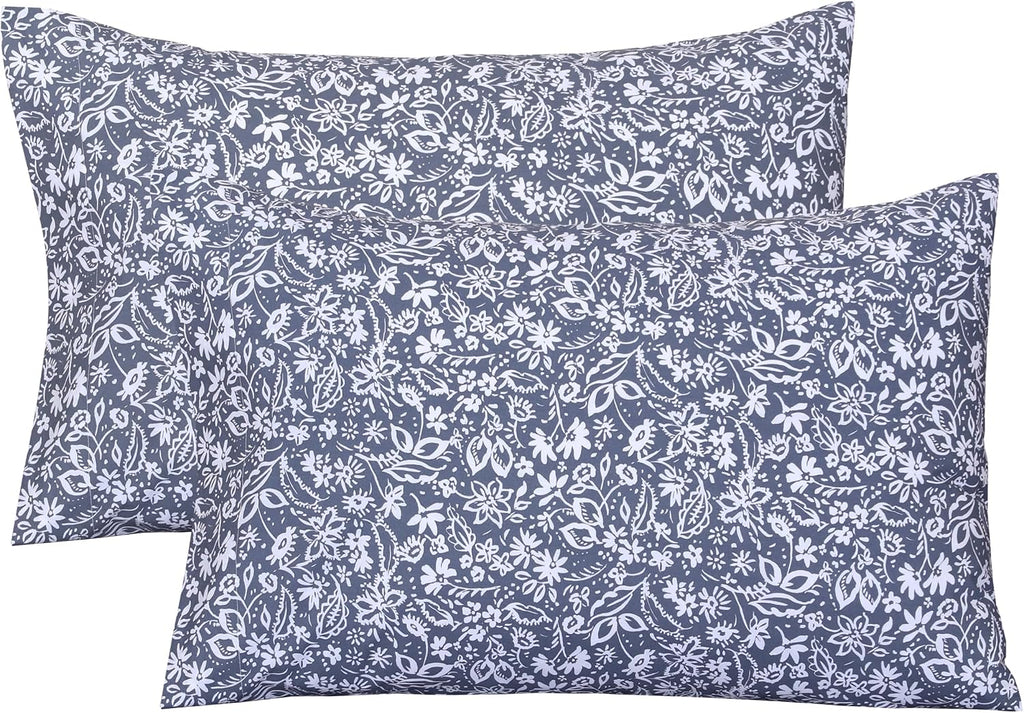FEATHER & STITCH NEW YORK 100% Cotton 2 Piece King Pillow Cases, 300TC Ultra-Soft Pillowcases with Envelope Closure, Wrinkle- Fade- Stain…