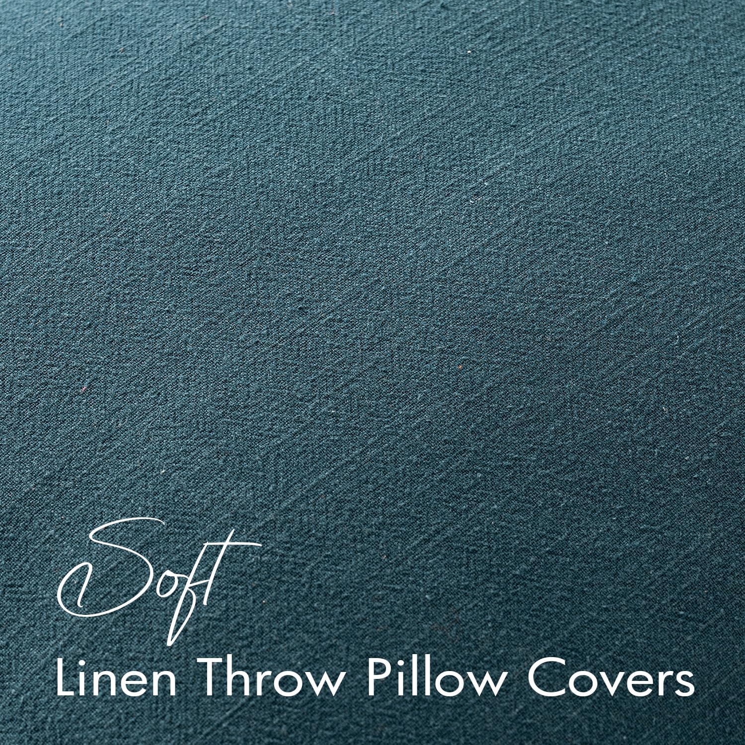 EMEMA Decorative Linen Throw Pillow Covers 18x18 Inch Navy Blue Boho Farmhouse Neutral Couch Throw Pillows for Bed Pack of 2 Accent…