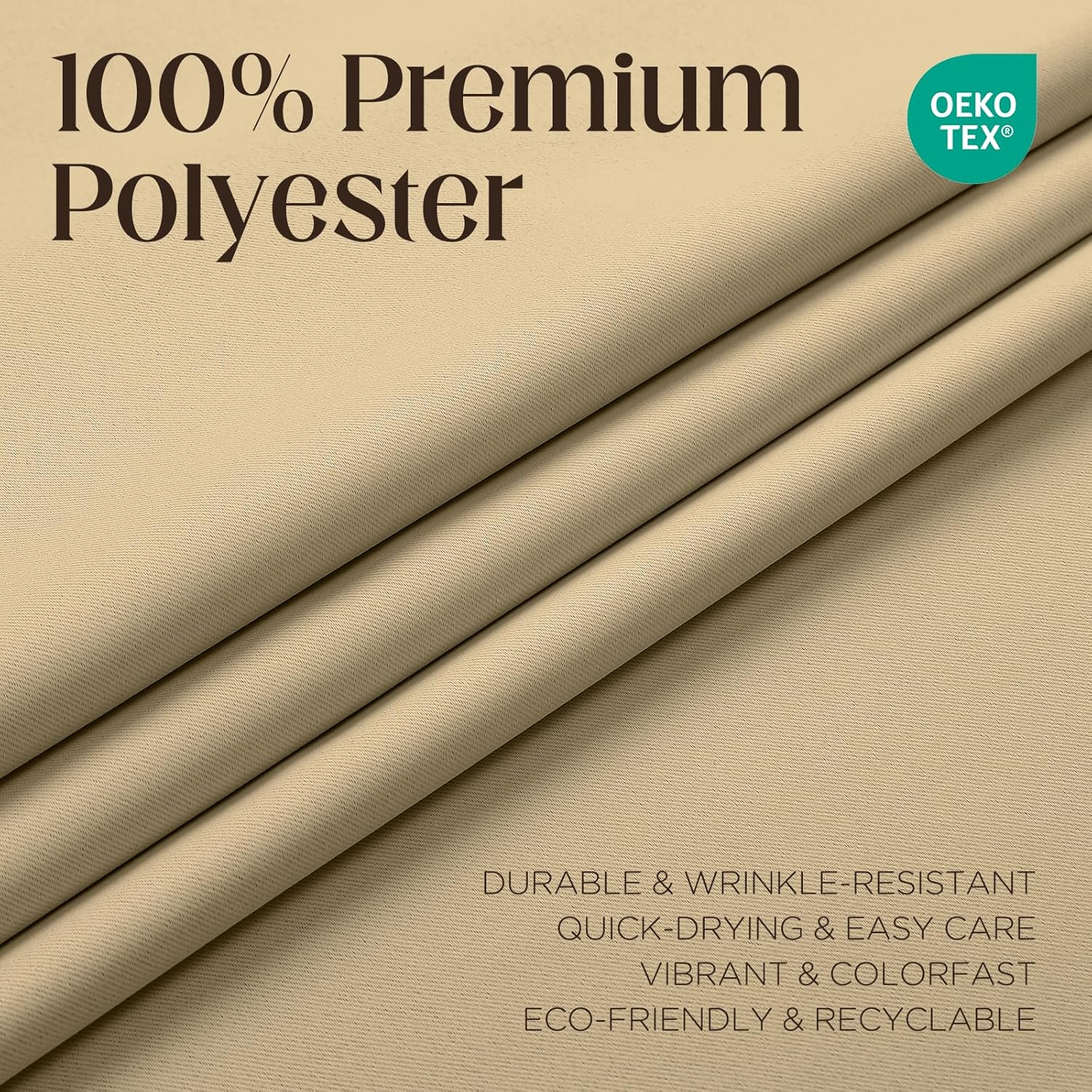 Cucraf Beige Blackout Curtains 96 inch Length 2 Panels Set, Room Darkening Drapes for Living Room Bedroom, Thermal Insulated Light Blocking…