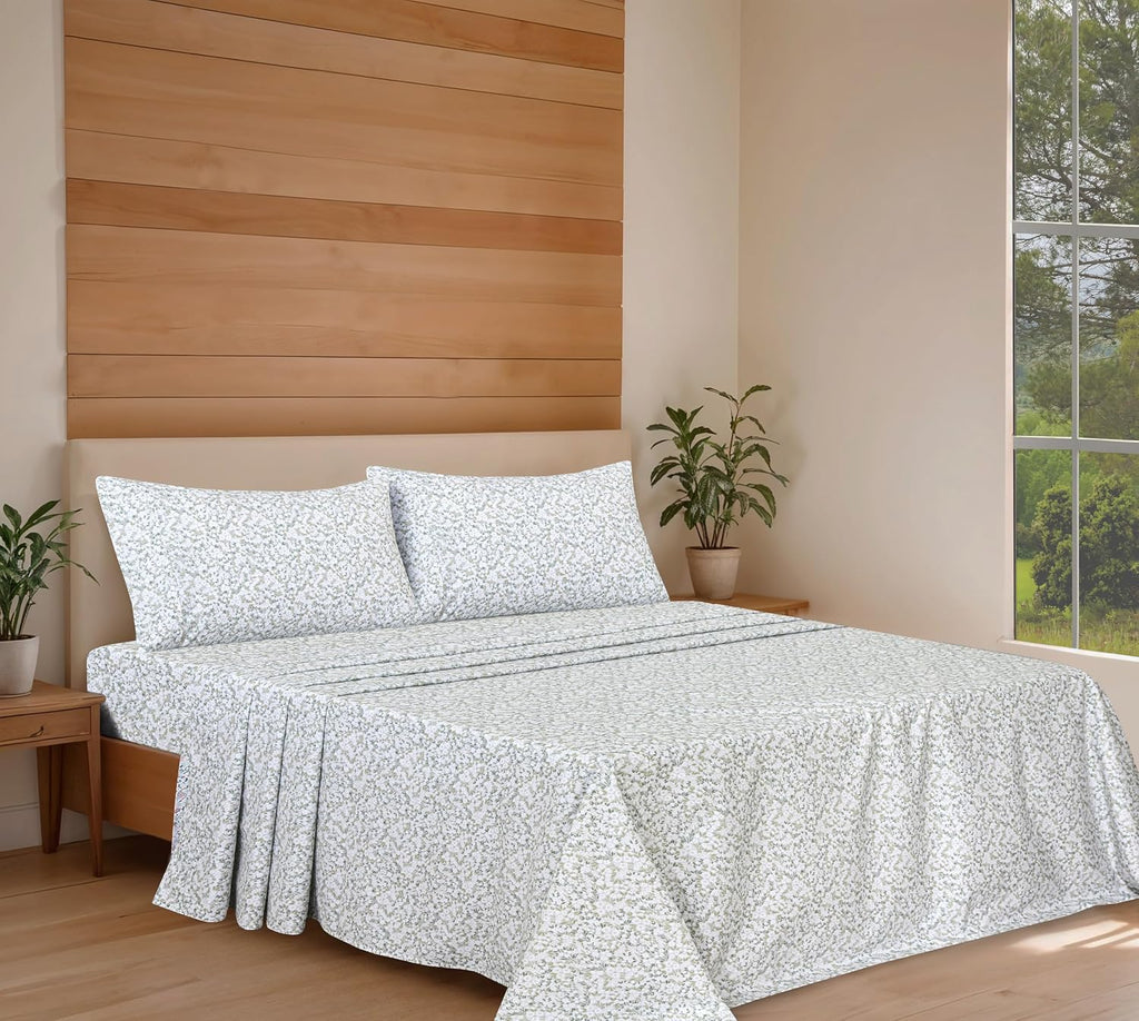 Ruvanti 100% Cotton Organic Percale Sheets Full Size – Crisp Cooling Bed Sheets for Hot Sleepers, Deep Pocket 15”, Soft Peach Finish, Breat…