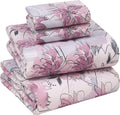 Ruvanti 100% Cotton Bed Sheets, 4 Pcs Bed Sets, Lilac Floral Print Full Size Sheets Set, Soft, Breathable, Deep Pocket Sheets, Cooling Bedd…