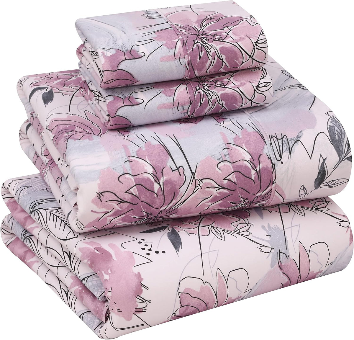 Ruvanti 100% Cotton Percale Sheets Queen Size – Crisp Cooling Bed Sheets for Hot Sleepers, Deep Pocket 16”, Soft Breathable & Durable Hotel…