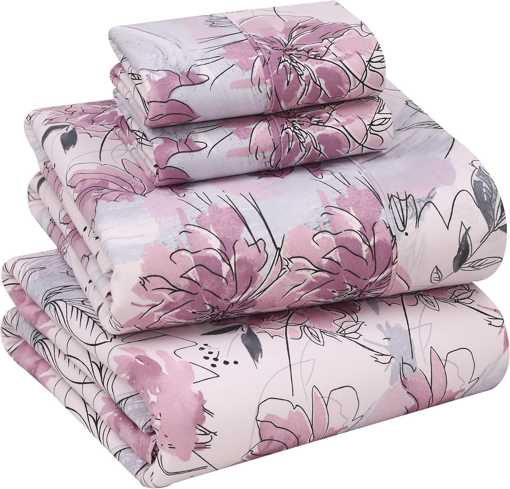 Ruvanti 100% Cotton Percale Sheets California King Size – Crisp Cooling Bed Sheets for Hot Sleepers, Deep Pocket 14”, Soft Breathable & Dur…