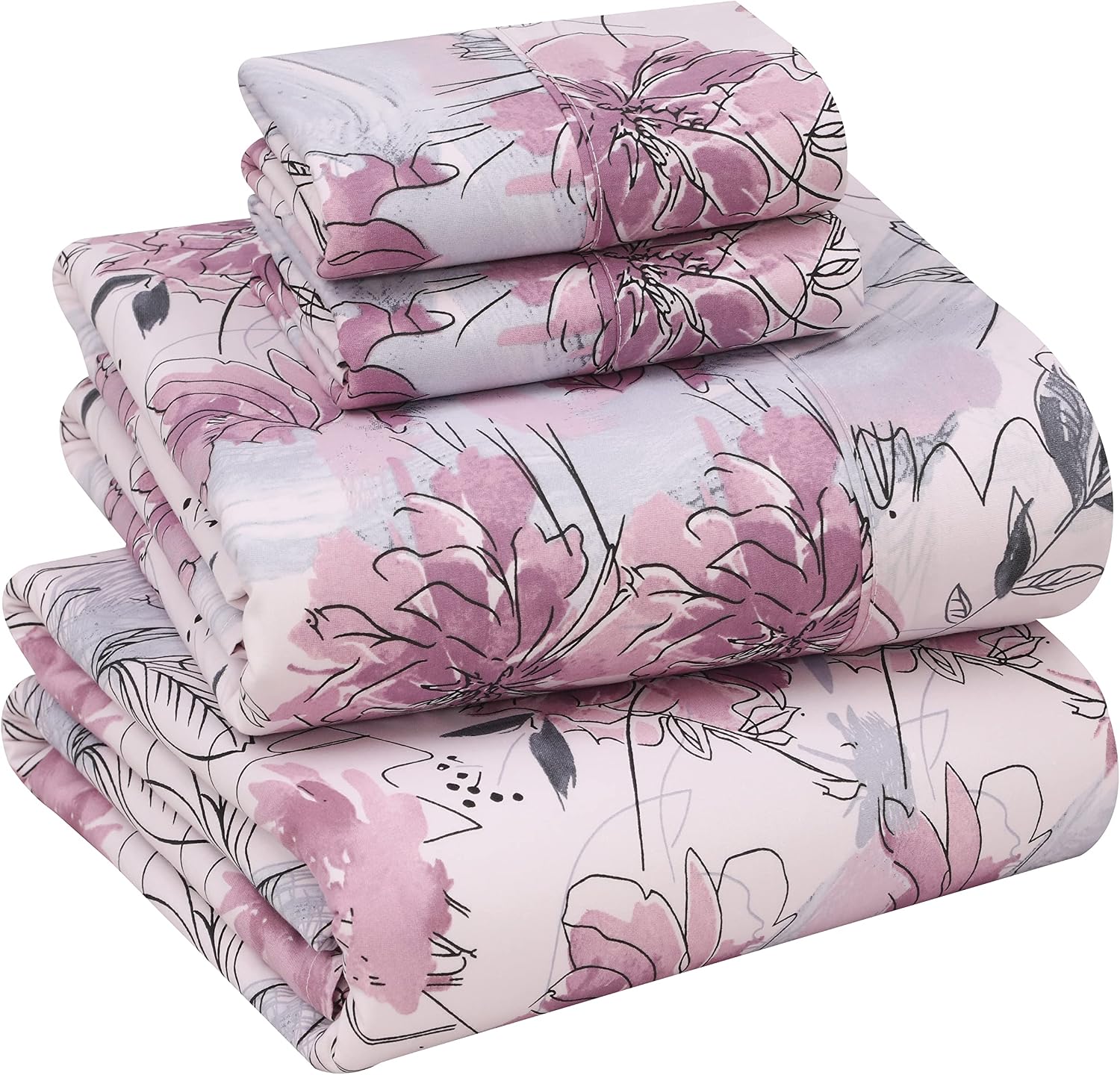 Ruvanti 100% Cotton Percale Sheets California King Size – Crisp Cooling Bed Sheets for Hot Sleepers, Deep Pocket 14”, Soft Breathable & Dur…