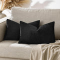 GIGIZAZAFocusingonhomedecoration GIGIZAZA Black Velvet Pillow Covers 12x20, Decorative Lumbar Throw Pillows Modern Covers Small Solid Living…