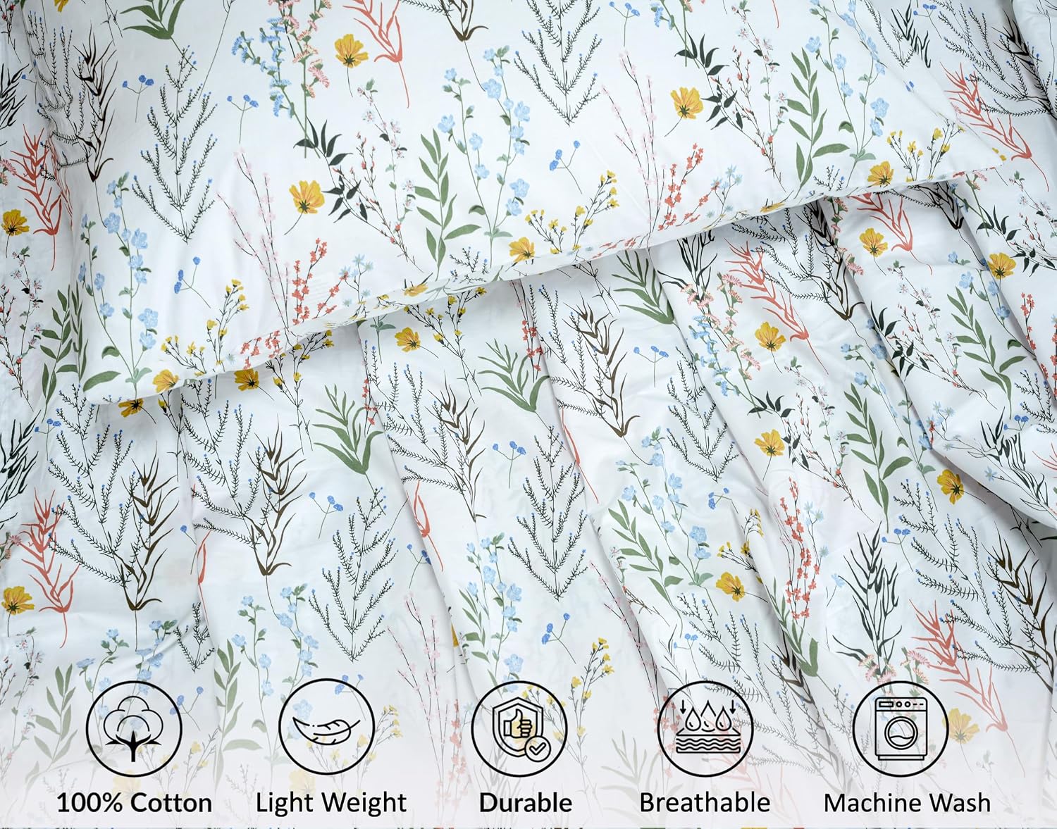 Ruvanti 100% Cotton Percale Sheets Split King Size – Crisp Cooling Bed Sheets for Hot Sleepers, Deep Pocket 16”, Soft Breathable & Durable…