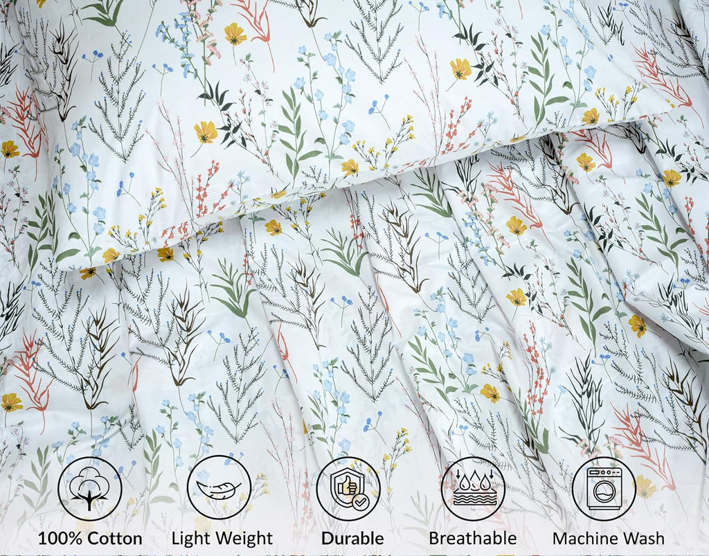 Ruvanti 100% Cotton Percale Sheets King Size – Crisp Cooling Bed Sheets for Hot Sleepers, Deep Pocket 16”, Soft Breathable & Durable Hotel-…