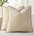 decorUhome Summer Chenille Soft Cozy Throw Pillow Covers 20x20 Set of 2, Modern Farmhouse Boho Velvet Decorative Pillow Cases with Stitched…