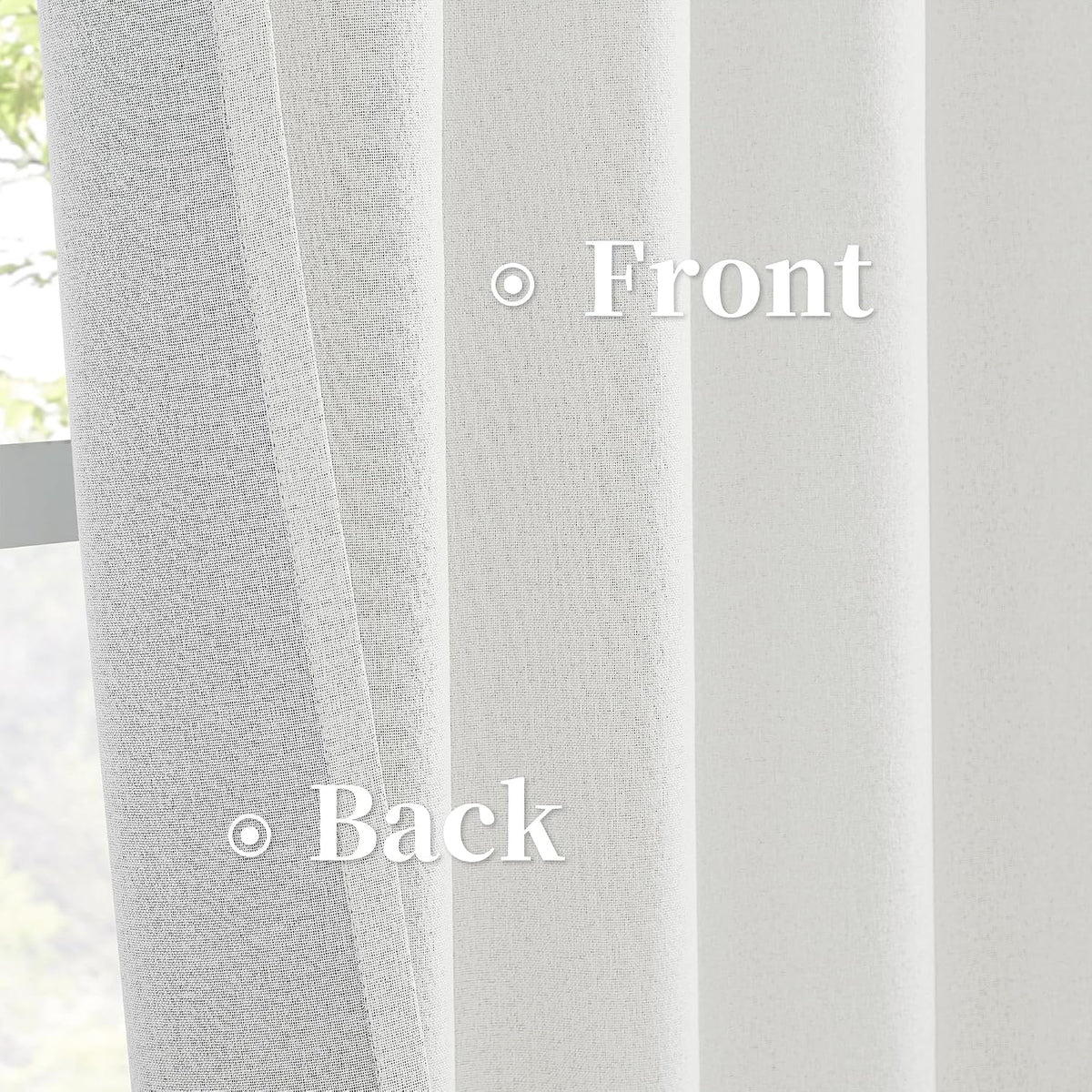 Keqiaosuocai Cream Color Blackout Curtains for Bedroom 63 Inch, 100% Blackout Linen Curtains Noise Reduction Heat Blocking Window Panels fo…